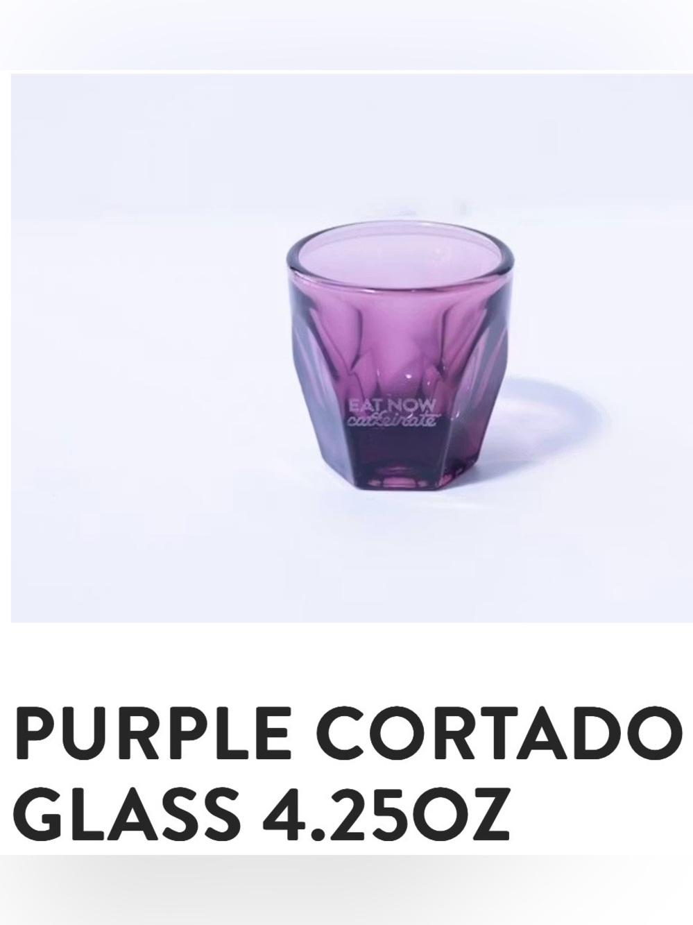 Purple Faceted Glass Cortado Cup - 4.25oz